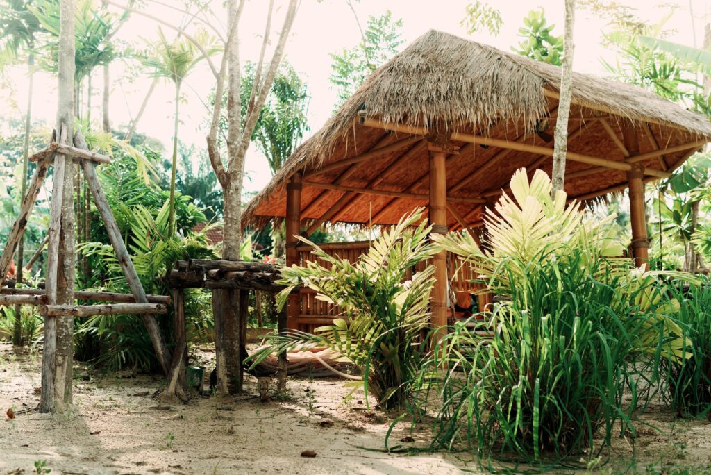 Bambus als Sichtschutz im Garten rund um den Whirlpool