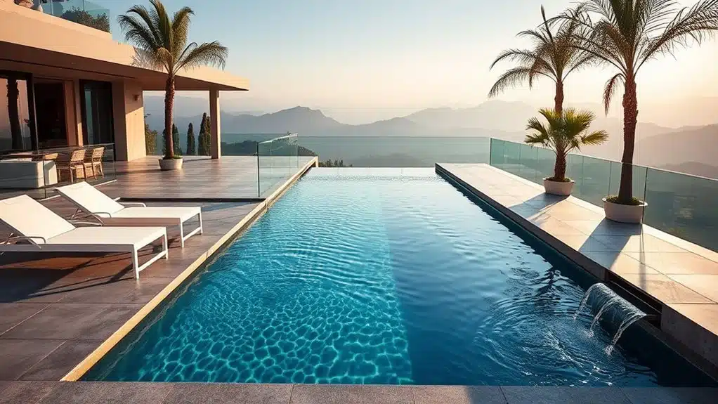 modern luxury terrace pools