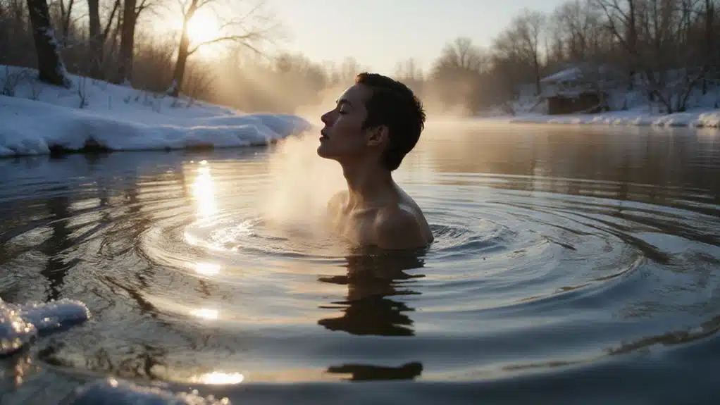 Eisbaden im Winter Garten Spa Pool 2 Kaltwasser-Erholungsvorteile