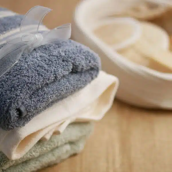 Experience a truly relaxing spa visit with our soft towels and luxurious bath accessories
