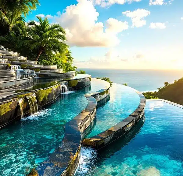 Terrassen-Schwimmbadbereich