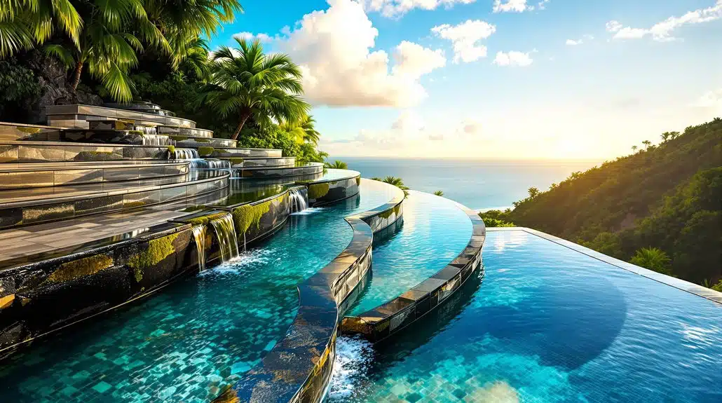 Terrassen-Schwimmbadbereich